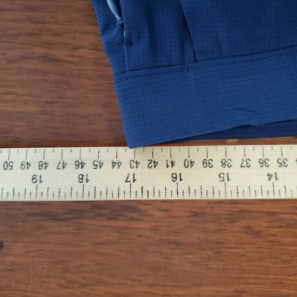 FLX Mens Golf Pants Sz 34 34X32 True Navy Blue Polyester Stretch Slash Pockets